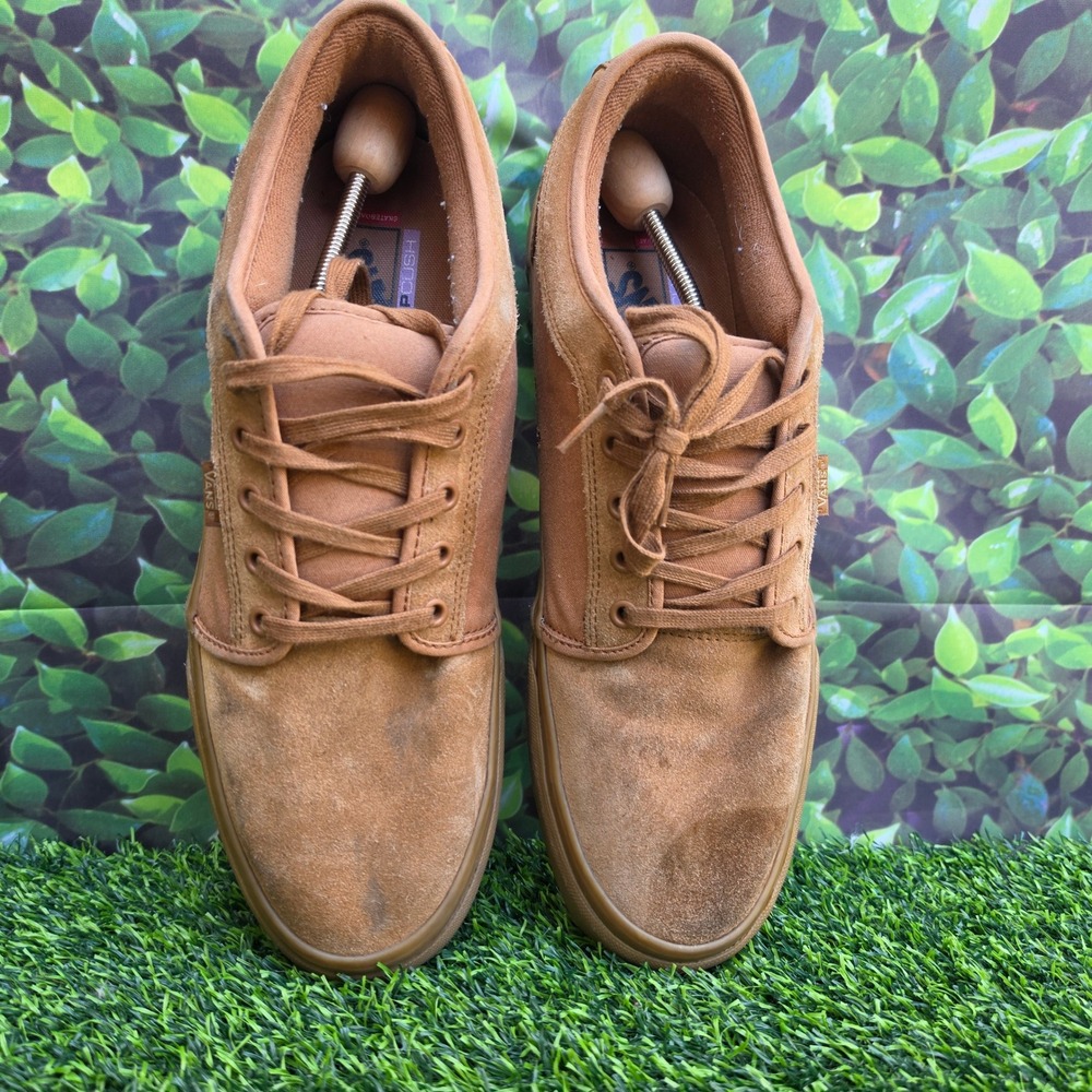 Vans Skate Chukka Low Brown Suede Canvas PopCush Sneakers Mens